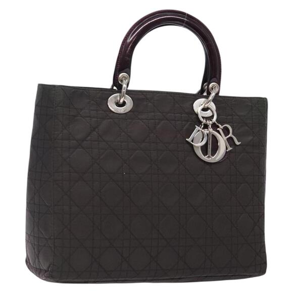 DIOR Canage Hand Bag Nylon Khaki Purple Silver - Picture 1 of 12